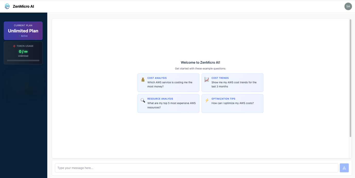ZenMicro AI Chat Interface